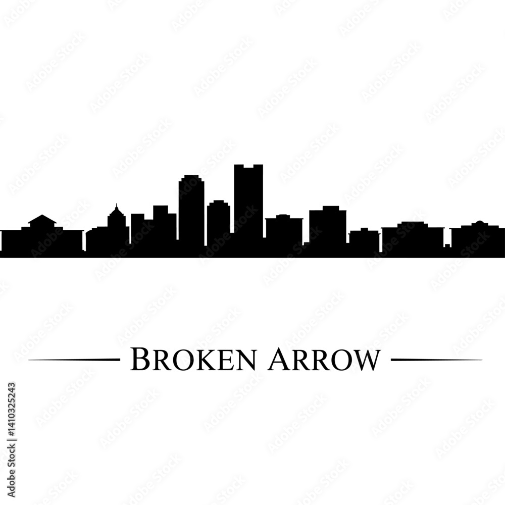 Broken Arrow Skyline with Oklahoma, and Silhouette. Broken Arrow Skyline with Oklahoma, and Silhouette.