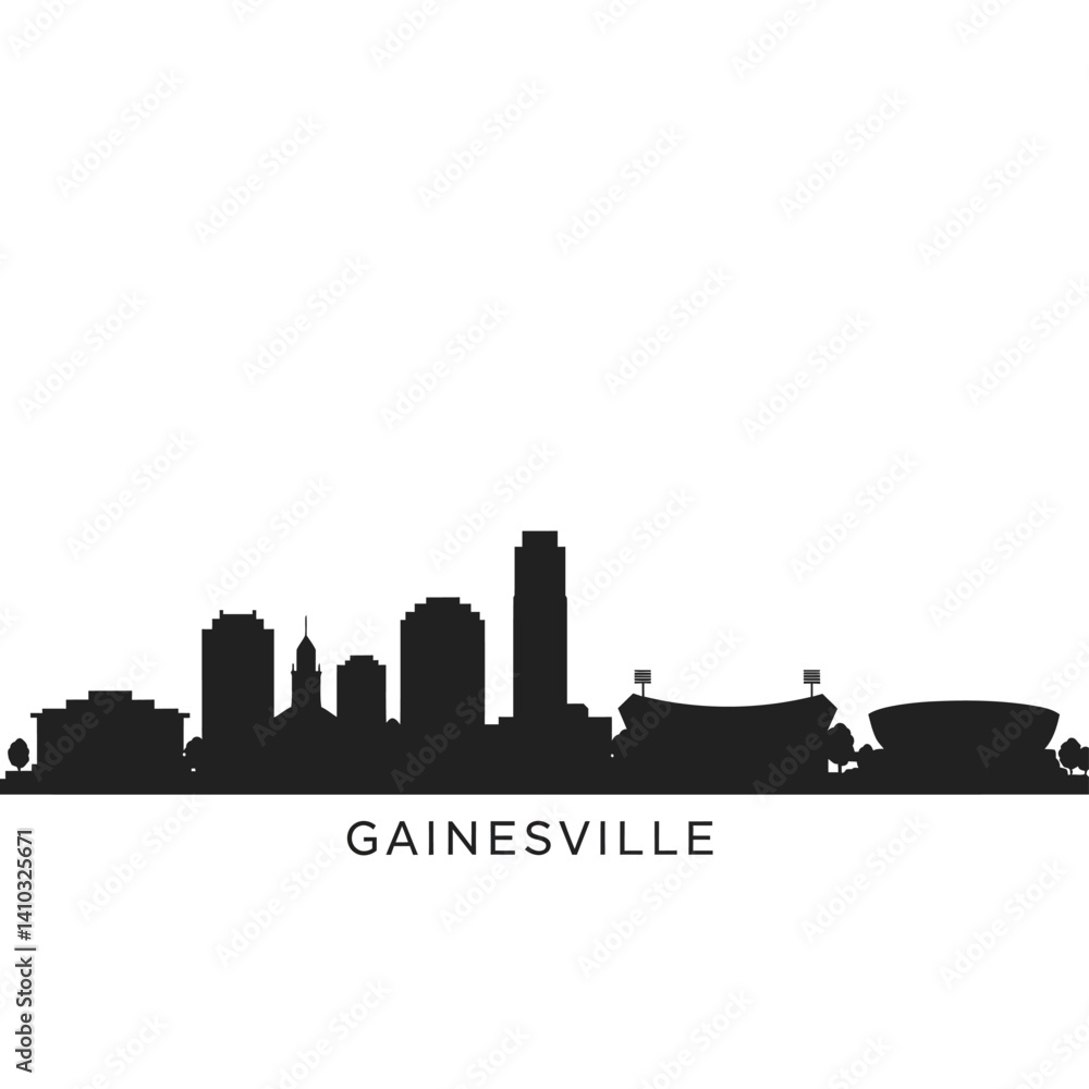 Obraz premium Gainesville Skyline Silhouette.