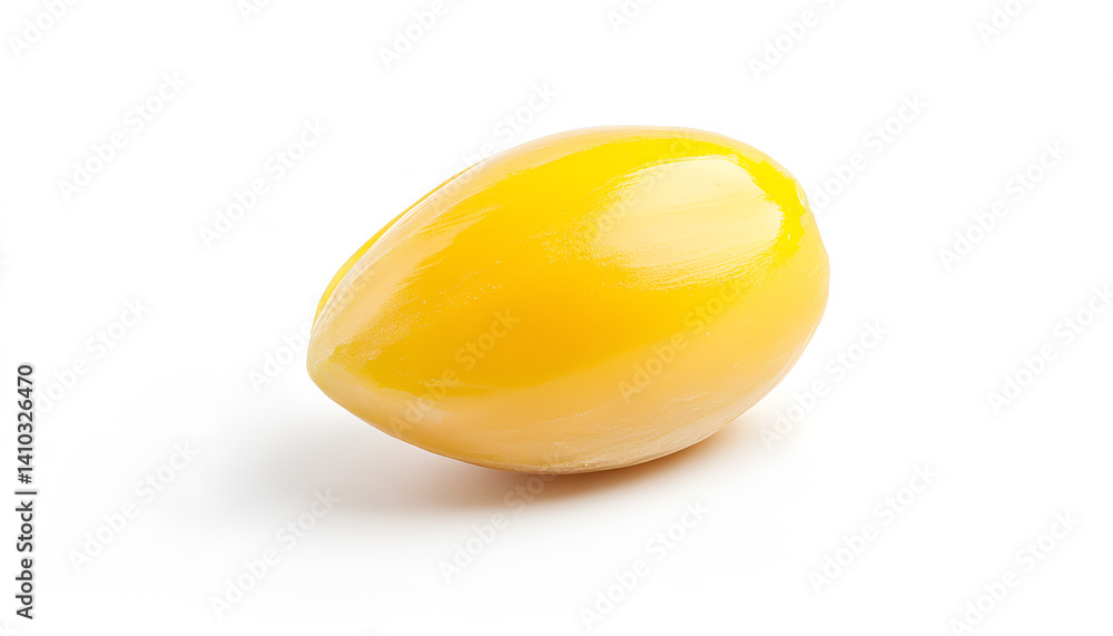 One peeled pistachio nut isolated on white One peeled pistachio nut isolated on white