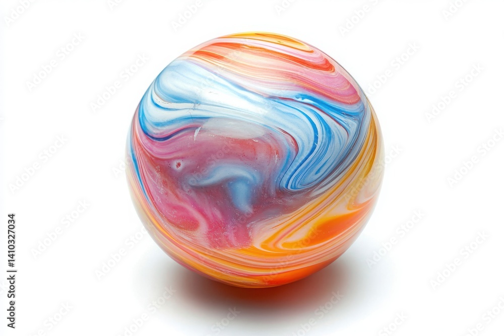 Colorful swirled marble ball isolated on transparent background Colorful swirled marble ball isolated on transparent background