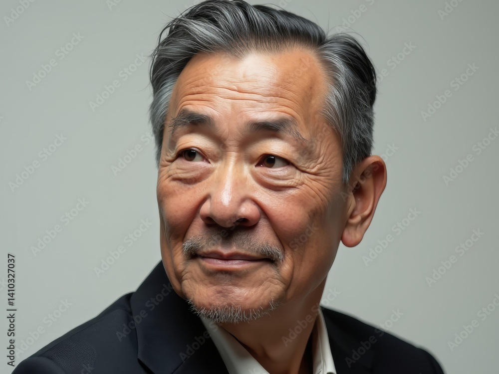 Obraz premium Distinguished Elderly Man with Neatly Styled Short Hair