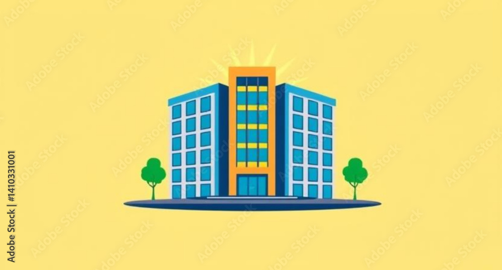 Fototapeta premium vector illustration of a building