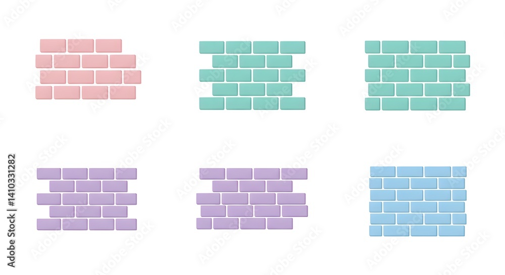 Colorful Bricks Pattern Different Walls Design Colorful Bricks Pattern Different Walls Design