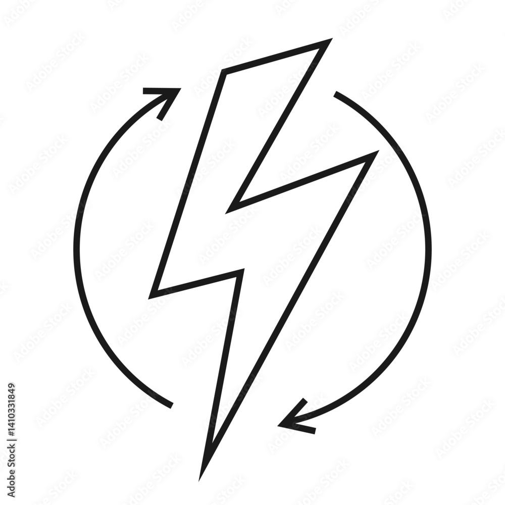 Rechargeable battery vector line icon