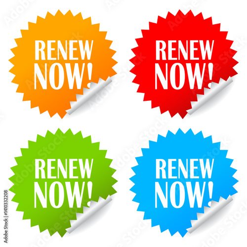 Renew now vector sticker