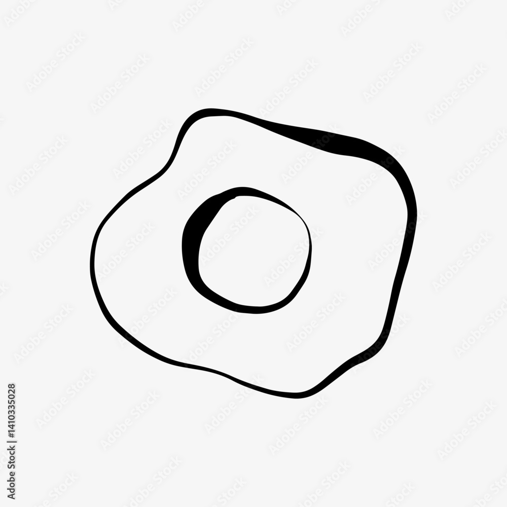 Hand-drawn doodle sketch of a sunny side up fried egg. A simple and tasty breakfast illustration, perfect for food design, menus, logos, and culinary branding with a creative touch. Hand-drawn doodle sketch of a sunny side up fried egg. A simple and tasty breakfast illustration, perfect for food design, menus, logos, and culinary branding with a creative touch.