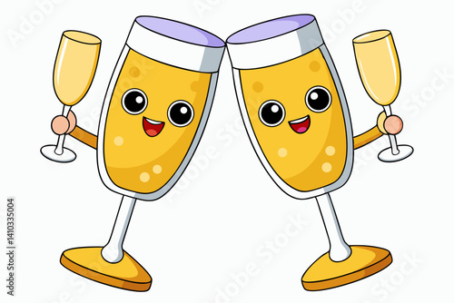 two glasses with champagne