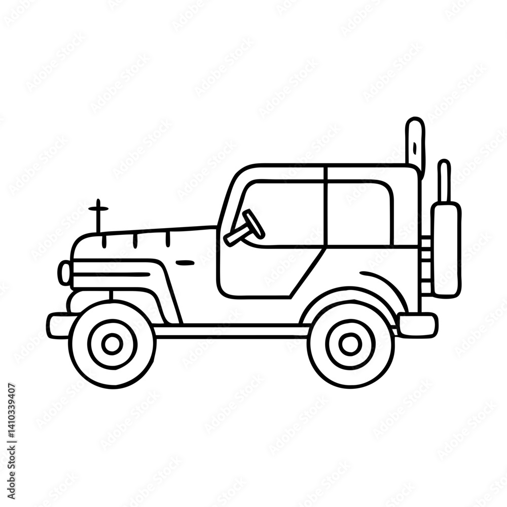 Fototapeta premium military jeep icon, military jeep vector illustration-simple illustration of military jeep, perfect for military jeep logos and icons