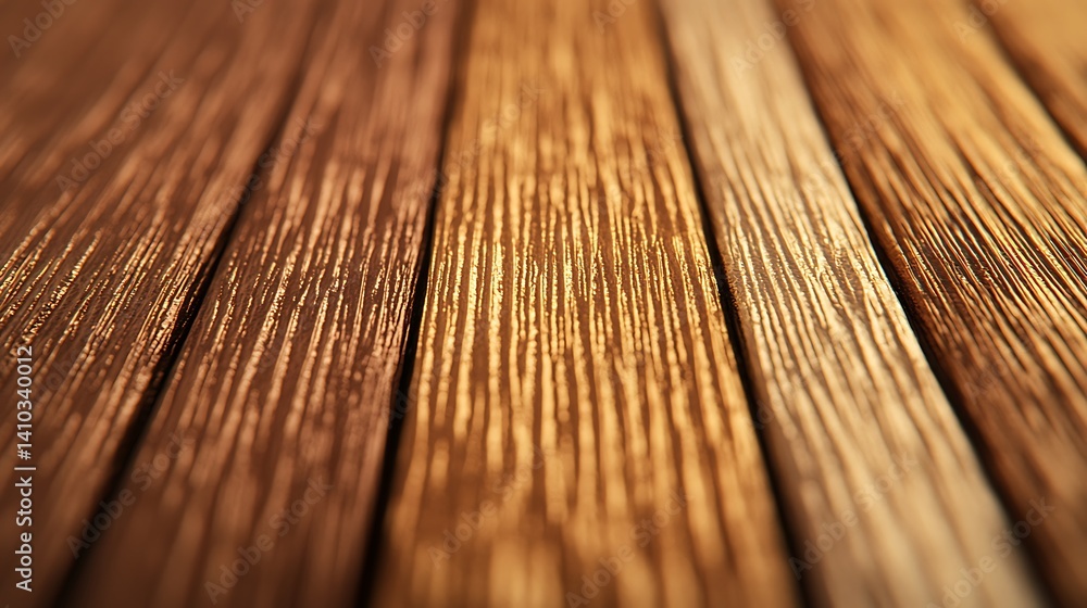 Warm Wooden Surface Texture: Abstract Close-Up of Light and Shadow, Decorative Wood Grain Pattern Detail.