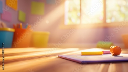 Wallpaper Mural Engaging classroom activity with toy car bright learning space interactive content playful environment child's perspective imagination unleashed Torontodigital.ca