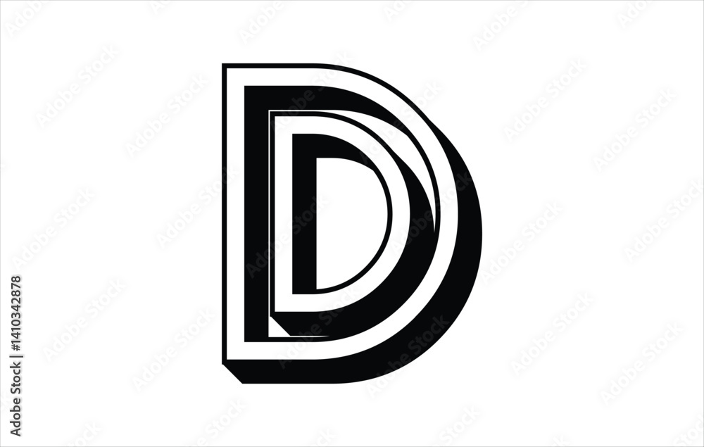 Obraz premium Elegant Letter D logo Vector Template Initial Letter D Logo Design. Creative And Modern D logo