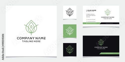 combine leaf and drop with line art style. premium cbd oil, marijuana, cannabis logo design and business card.