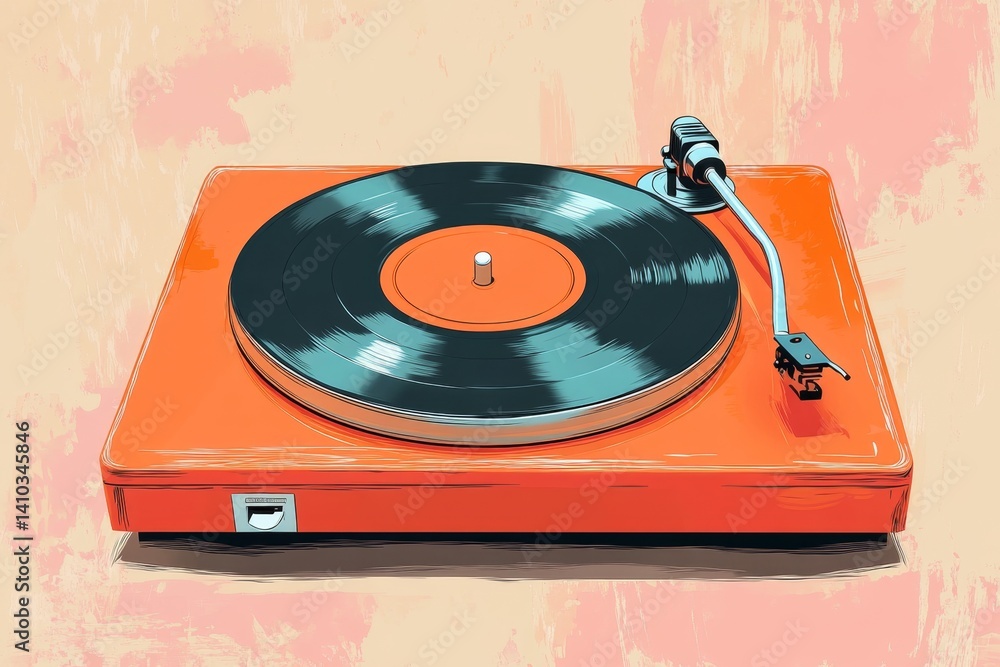 Retro Orange Record Player Retro Orange Record Player