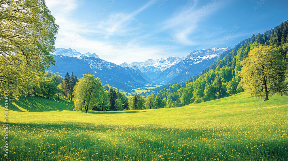 Obraz premium Alpine Meadow Sunrise