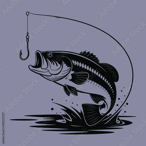 Fish Jumping for Hook Silhouette 