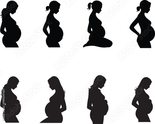 Pregnancy Stages Silhouette of a Pregnant Woman's Body