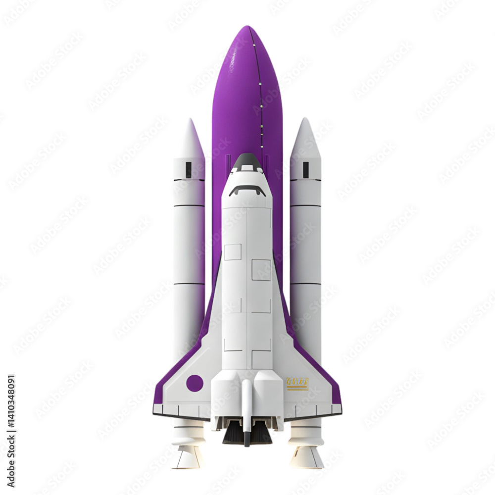 White and purple futuristic rocket White and purple futuristic rocket