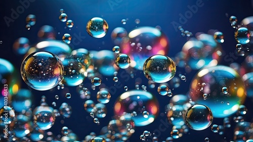 Wallpaper Mural A vibrant image featuring translucent bubbles floating against a soft blue background Torontodigital.ca