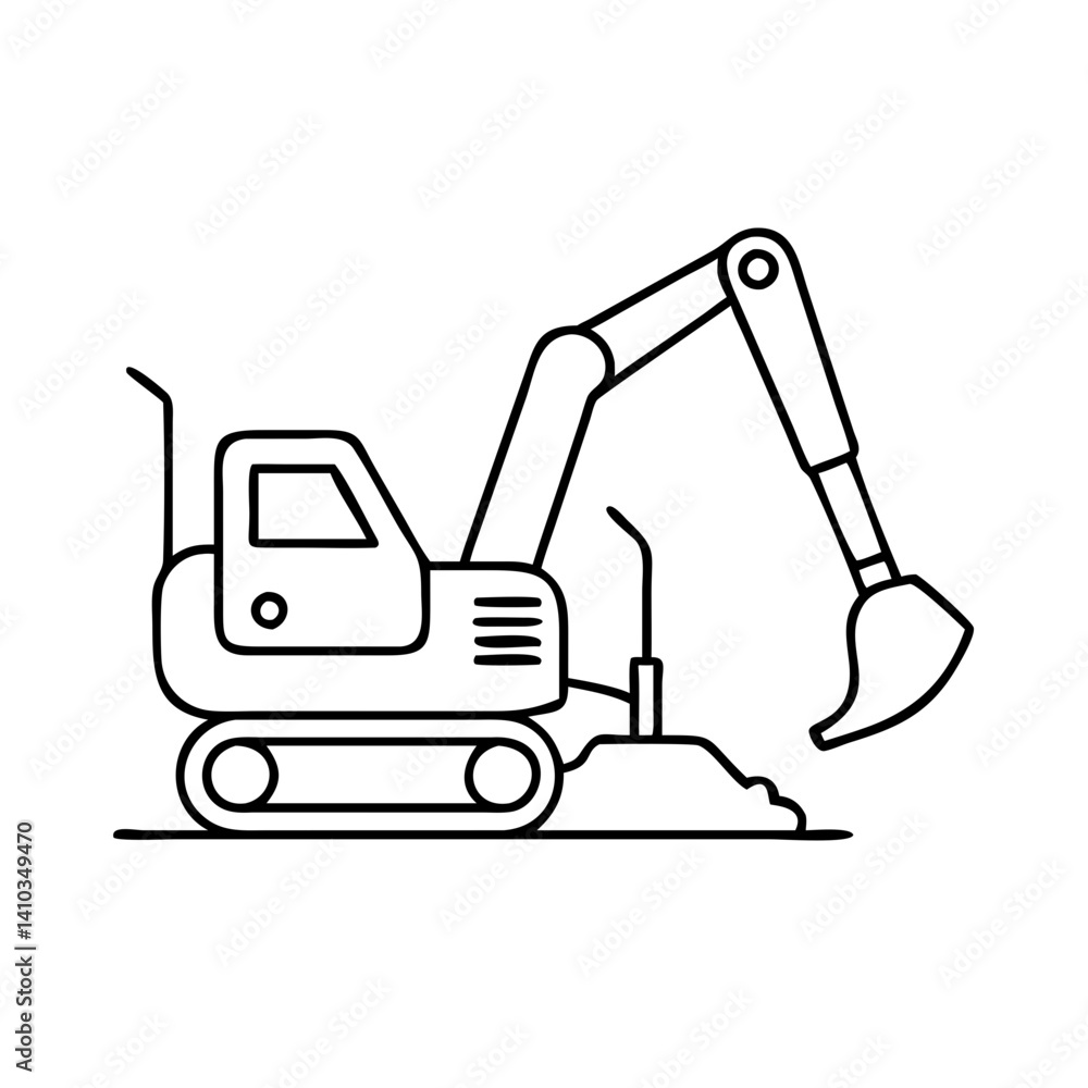 Naklejka premium backhoe icon, backhoe vector illustration-simple illustration of backhoe, perfect for backhoe logos and icons