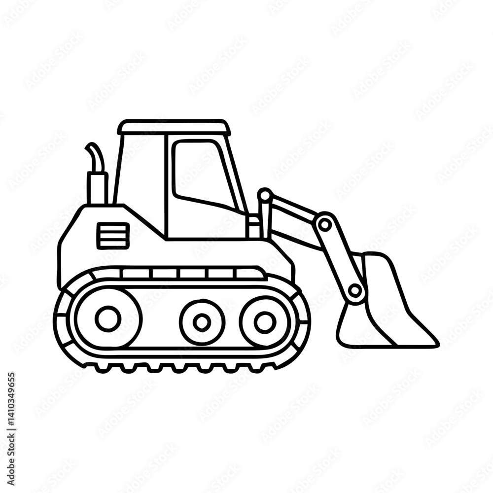 Naklejka premium bulldozer icon, bulldozer vector illustration-simple illustration of bulldozer, perfect for bulldozer logos and icons