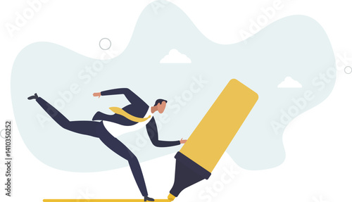 Marker or highlight important information, reminder or note for business message, plan for success, agenda and appointment concept.flat character life .