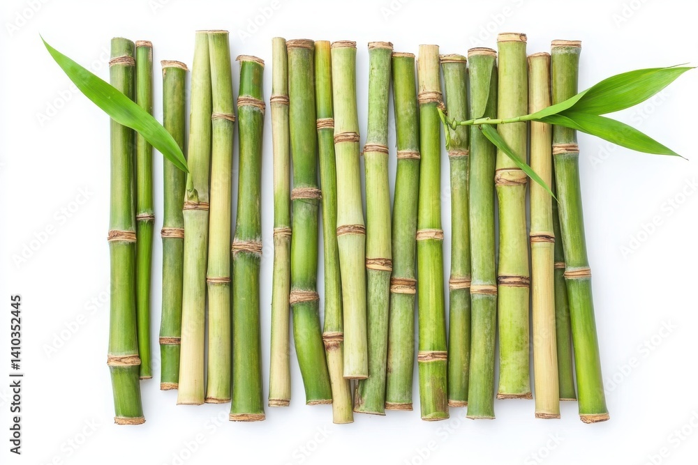 Fototapeta premium Natural bamboo mat featuring vertical bamboo strips