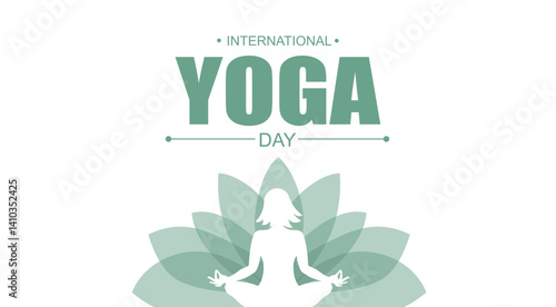 international yoga day banner with yoga girl lotus