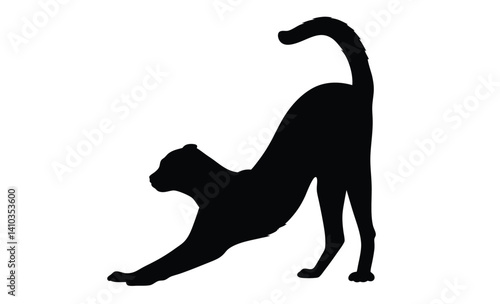 Running cheetah silhouette, Cheetah sprint vector, Minimalist animal illustration