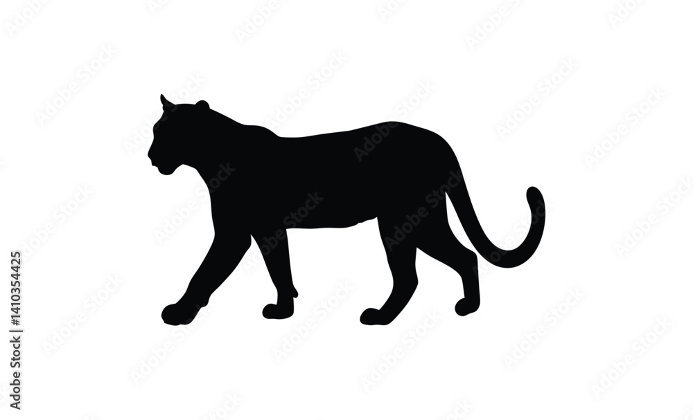 Obraz premium Running cheetah silhouette, Cheetah sprint vector, Minimalist animal illustration