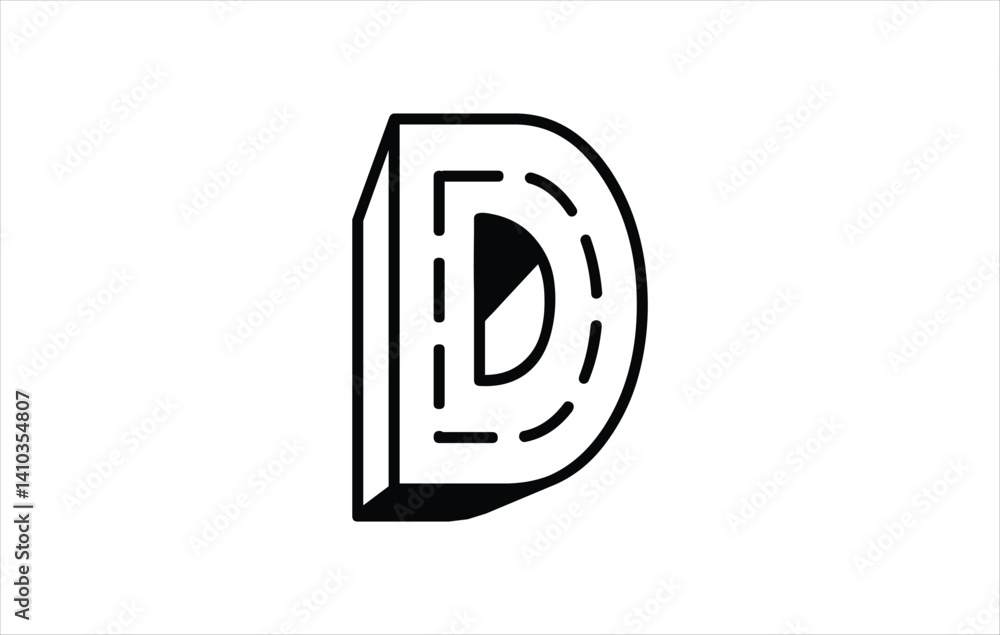 Fototapeta premium Elegant Letter D logo Vector Template Initial Letter D Logo Design. Creative And Modern D logo