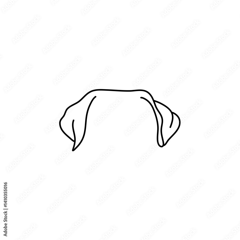 Hand drawn dog ears vector illustration Hand drawn dog ears vector illustration