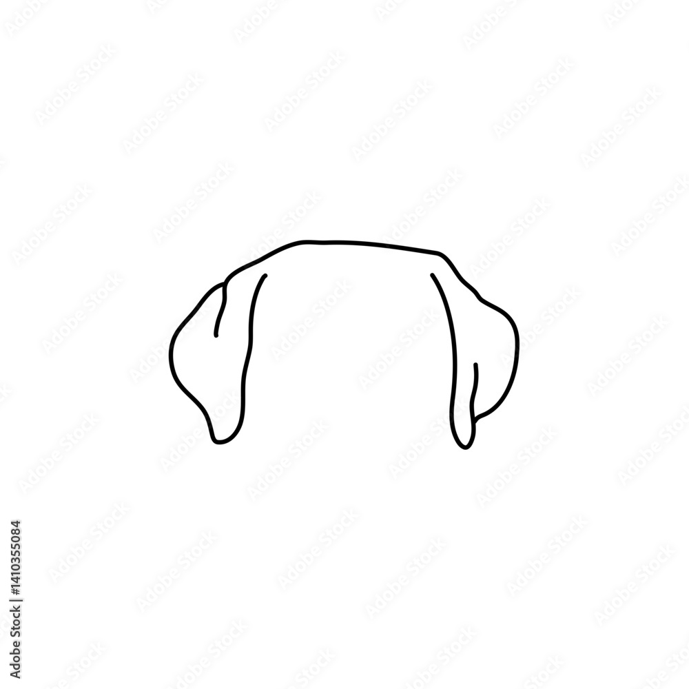 Hand drawn dog ears vector illustration Hand drawn dog ears vector illustration