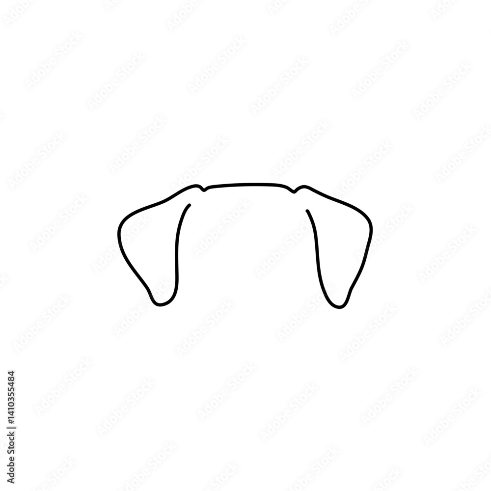 Hand drawn dog ears vector illustration Hand drawn dog ears vector illustration