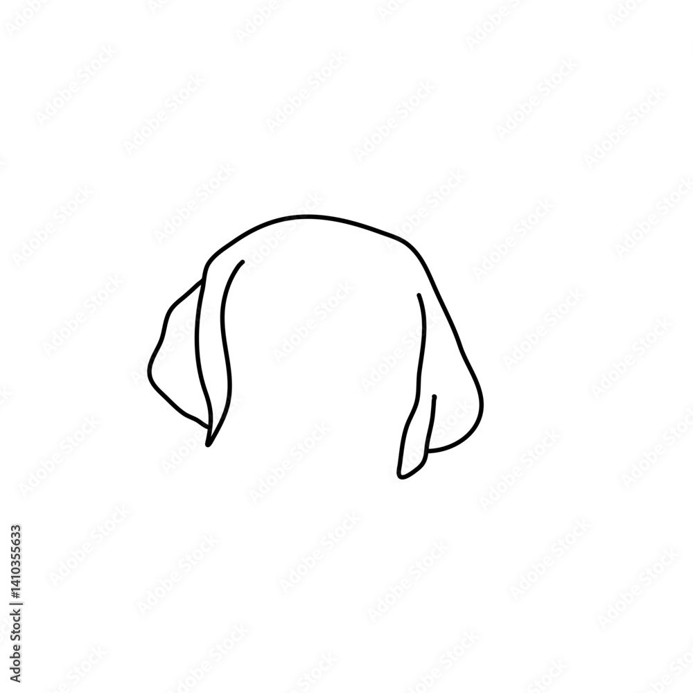 Hand drawn dog ears vector illustration Hand drawn dog ears vector illustration