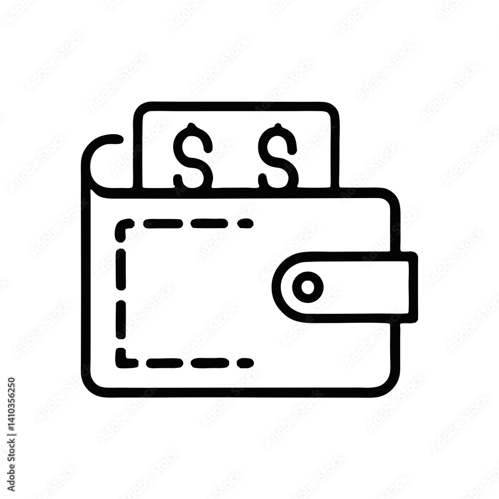 Wallet Icon – Financial Money Holder Outline Vector for Payment and Savings Wallet Icon – Financial Money Holder Outline Vector for Payment and Savings