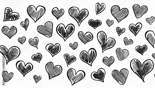 Obraz na płótnie Heart icons in different sizes w salonie