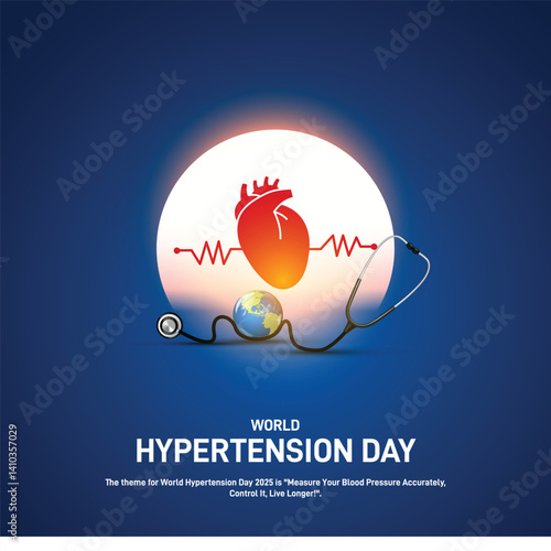world hypertension day 2025. world hypertension day creative poster, banner, social media post, postcard, background, backdrop, template, greetings card, web banner, cover design etc.