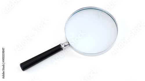 magnifying glass on white background