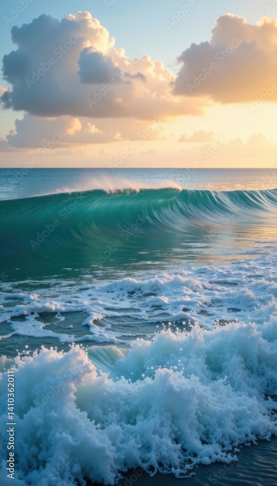Ocean waves gently rolling in the distance, wave, vintage Ocean waves gently rolling in the distance, wave, vintage