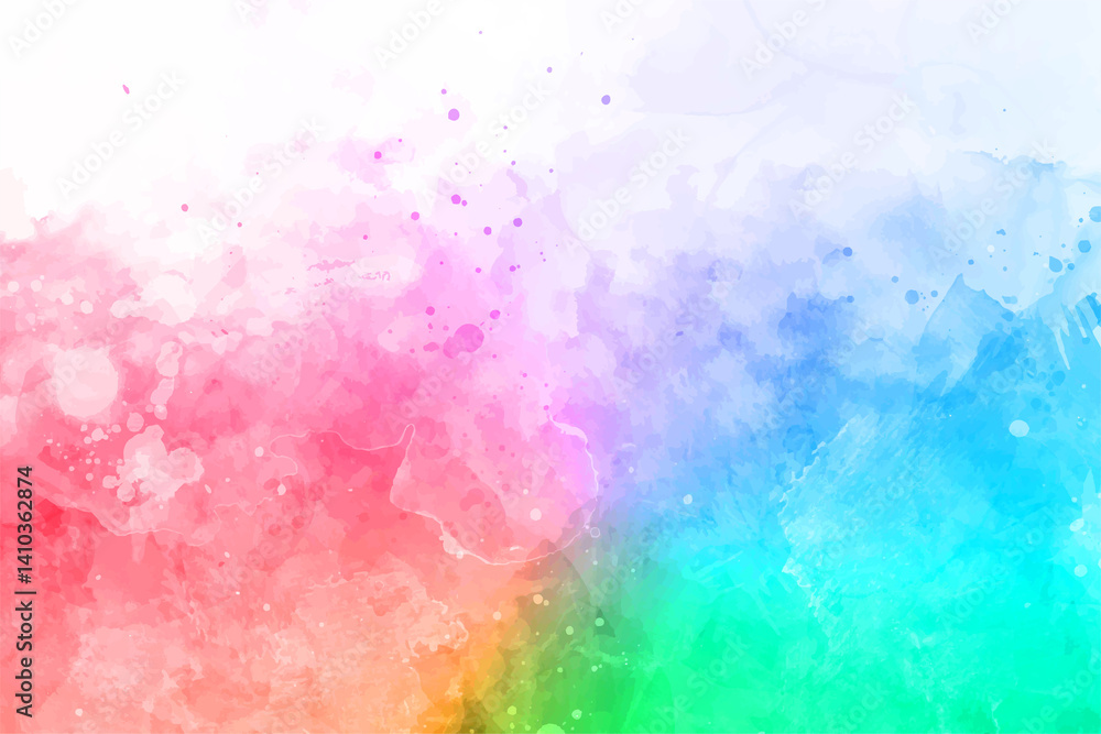 Abstract Watercolor Background with Soft Pastel Gradient in Green, Blue, and Purple Tones with Splashes and Texture Abstract Watercolor Background with Soft Pastel Gradient in Green, Blue, and Purple Tones with Splashes and Texture