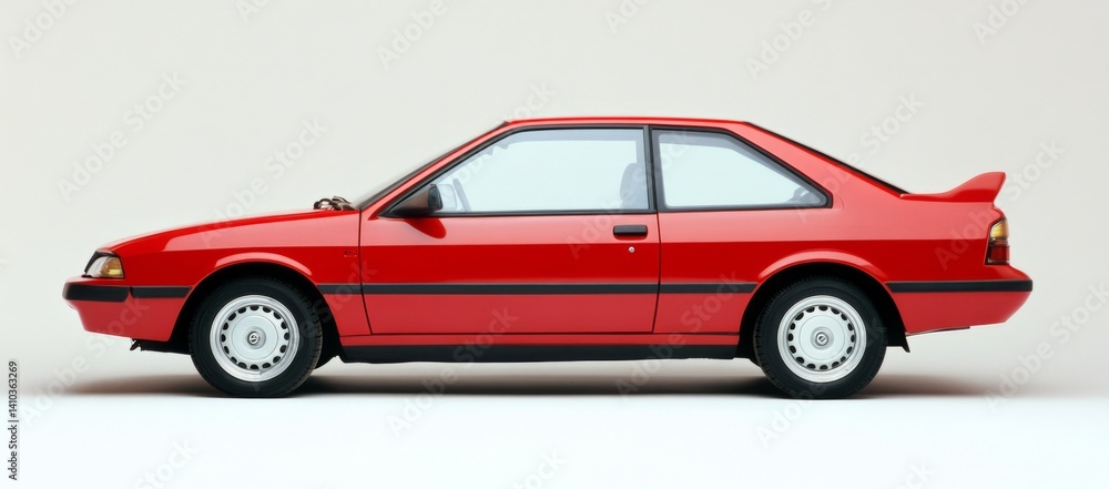 Red Coupe Automobile Profile