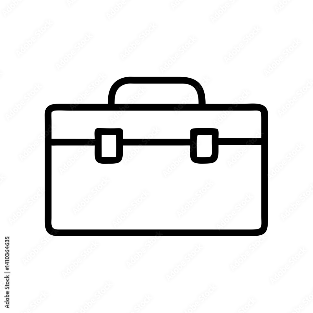Toolbox icon in minimalist black line style on white background Toolbox icon in minimalist black line style on white background
