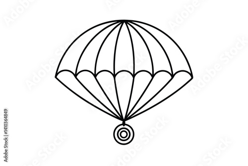 Minimalist Parachute Icon Vector Illustration With Simple Design And Clean Black Lines