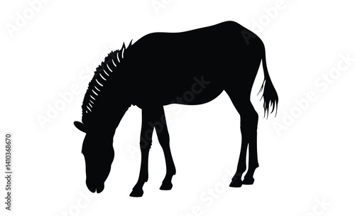 Zebra silhouette illustration, Wild animal icon, African wildlife graphic