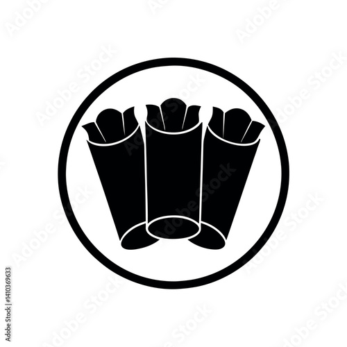 Spring Rolls Silhouette Vector Logo