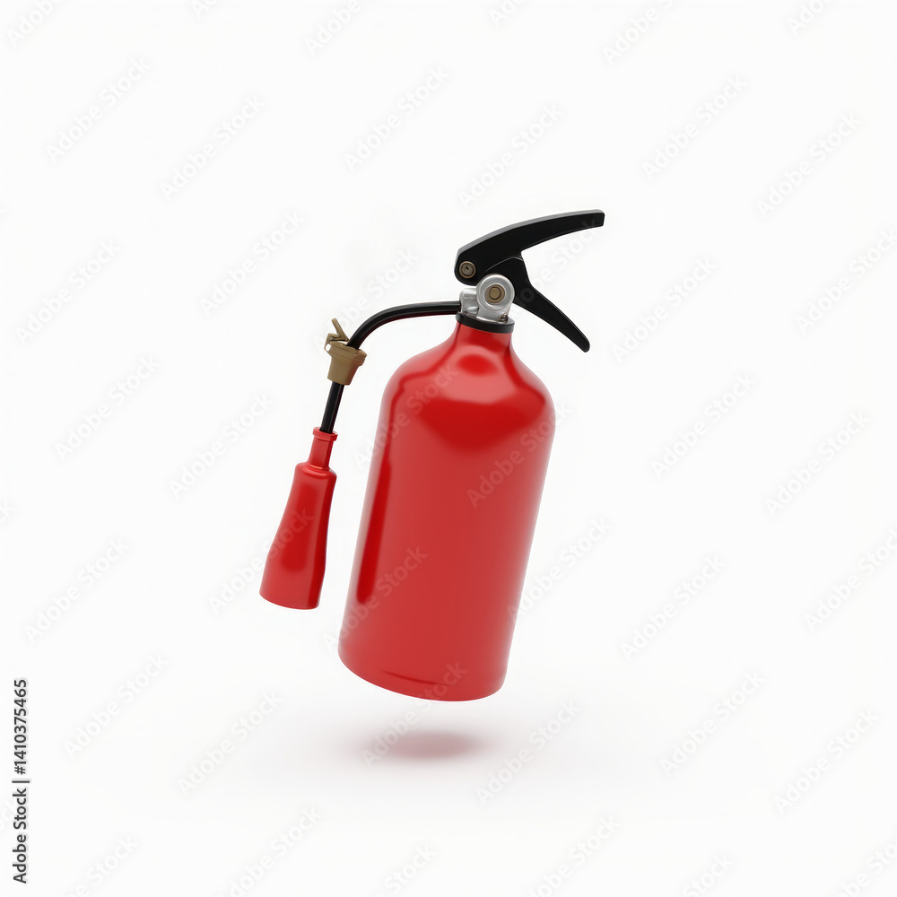 Car Safety Fire Extinguisher with Red Body and Black Nozzle Floating in Mid-Air Car Safety Fire Extinguisher with Red Body and Black Nozzle Floating in Mid-Air