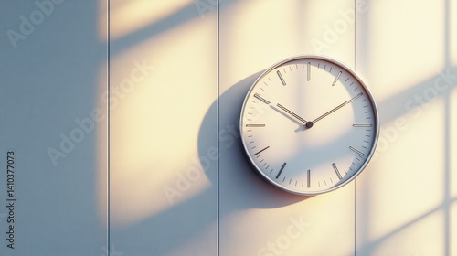 Wallpaper Mural A wall clock is hanging in the sunlight on a surface Torontodigital.ca