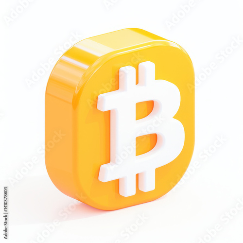 Bitcoin symbol on a vibrant yellow background, ideal for digital currency concepts.