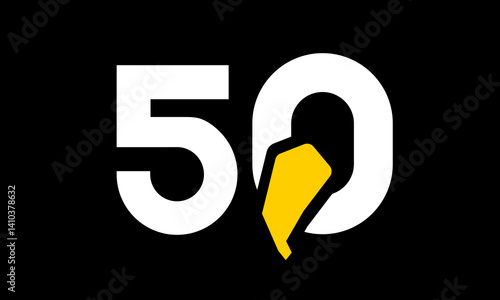 excavation number yellow logo simple modern unique