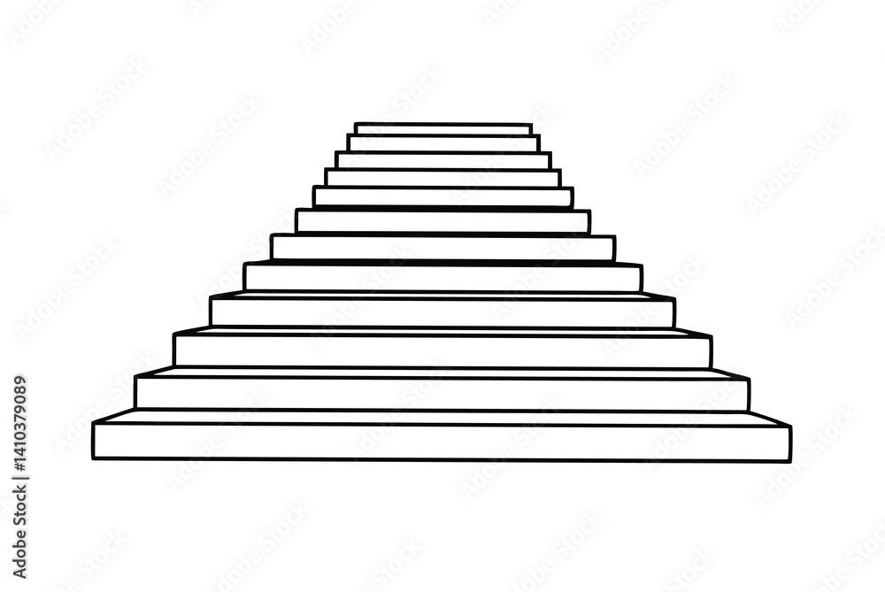 Black And White Staircase Illustration Leading Upwards Represents Progress And Achievement Black And White Staircase Illustration Leading Upwards Represents Progress And Achievement